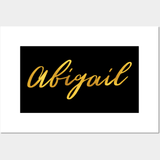 Abigail Name Hand Lettering in Gold Letters Posters and Art